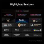 ⁦شاشة ألعاب Asus ROG Swift OLED PG27UCDM مقاس 27 بوصة بدقة 4K QD-OLED، معدل تحديث 240 هرتز، وقت استجابة 0.03 مللي ثانية، HDMI 2.1، AMD FreeSync Premium Pro، متوافقة مع G-SYNC - أسود⁩ - الصورة ⁦6⁩