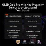 ⁦شاشة ألعاب Asus ROG Swift OLED PG27UCDM مقاس 27 بوصة بدقة 4K QD-OLED، معدل تحديث 240 هرتز، وقت استجابة 0.03 مللي ثانية، HDMI 2.1، AMD FreeSync Premium Pro، متوافقة مع G-SYNC - أسود⁩ - الصورة ⁦8⁩