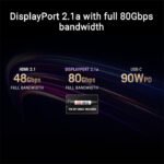 ⁦شاشة ألعاب Asus ROG Swift OLED PG27UCDM مقاس 27 بوصة بدقة 4K QD-OLED، معدل تحديث 240 هرتز، وقت استجابة 0.03 مللي ثانية، HDMI 2.1، AMD FreeSync Premium Pro، متوافقة مع G-SYNC - أسود⁩ - الصورة ⁦9⁩