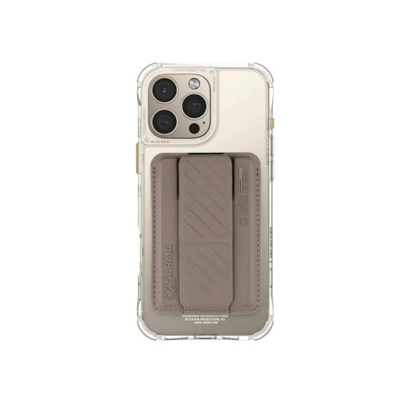 SKINARMA IPHONE PRO 6.3 (2024) SAIDO MAG-CHARGE (PRIME EDITION) + محفظة بطاقات KADO مغناطيسية (حزمة مجمعة) - ذهبي