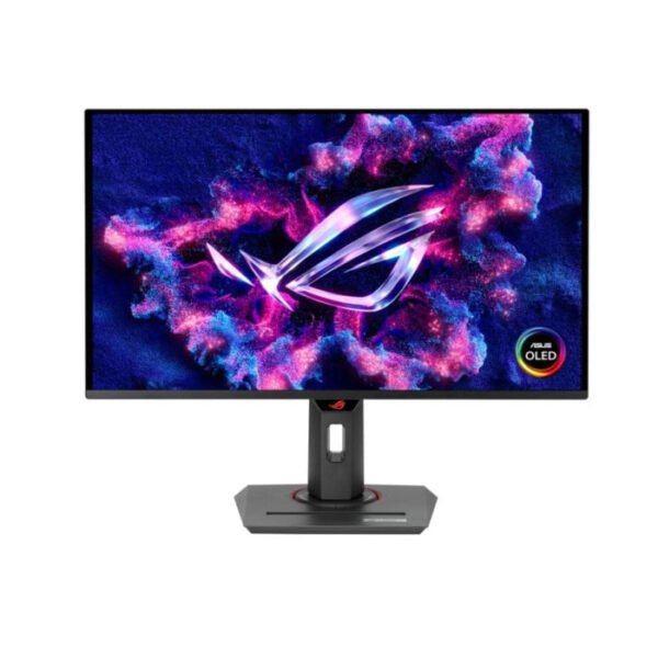 شاشة ألعاب مسطحة أسوس روج ستريكس XG27UCDMG مقاس 27 بوصة، OLED، 4K 3840x2160، معدل تحديث 240 هرتز، زمن استجابة 0.03 مللي ثانية، Type-C PD 90 واط، HDMI 2.1، FreeSync Premium Pro وG-SYNC - أسود