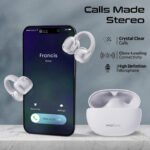 ⁦سماعات بروميت أوديو فيت لاسلكية حقيقية بتصميم أذن مفتوحة قابلة للتثبيت مع تحكم باللمس – أبيض⁩ - الصورة ⁦8⁩