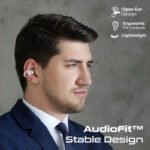 ⁦سماعات بروميت أوديو فيت لاسلكية حقيقية بتصميم أذن مفتوحة قابلة للتثبيت مع تحكم باللمس – أبيض⁩ - الصورة ⁦5⁩