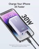 ⁦باور بانك انكر 533 (باور كور 30 وات) 10000 بي دي - بنفسجي A1256HV1⁩ - الصورة ⁦3⁩