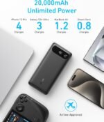 ⁦باور بانك أنكر A1383H11 (20000 امبير ، 87 وات، كابل USB-C مدمج) - أسود⁩ - الصورة ⁦3⁩