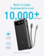 ⁦باور بانك أنكر A1383H11 (20000 امبير ، 87 وات، كابل USB-C مدمج) - أسود⁩ - الصورة ⁦4⁩