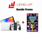 باقة ليفيل اب: جهاز نينتندو سويتش موديل OLED بوحدة تحكم بيضاء مع لعبة Nintendo World Championships NES Edition الكلاسيكية