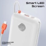 ⁦بنك طاقة بروميت فائق الصغر بسعة 30000 مللي أمبير، بقوة 35 واط، مزود بكابل USB-C وكابل Lightning مدمجين - أبيض⁩ - الصورة ⁦8⁩