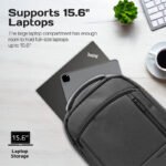 ⁦بروميت ساتشل بي بي حقيبة ظهر للابتوب بحجم خمسة عشر فاصلة ست بوصة بتصميم مريح مع عدة جيوب, أسود⁩ - الصورة ⁦3⁩