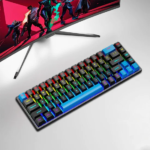 ⁦كيبورد العاب ميكانيكي سلكي Skylion K68 RGB - أسود وأزرق - مفتاح أزرق⁩ - الصورة ⁦2⁩