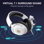 ⁦سايدس سبيكترا سماعة ألعاب SA-915W بصوت محيطي افتراضي 7.1 عبر USB – ابيض⁩ - الصورة ⁦9⁩
