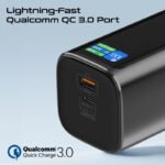 ⁦بروميت Titan-130RC باور بانك 20,000 ملي أمبير 130 واط متعدد المنافذ مع كابل USB-C قابل للسحب وشاشة TFT LCD⁩ - الصورة ⁦4⁩
