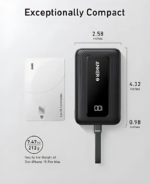 ⁦باور بانك أنكر زولو (20000 مللى امبير ، 30 وات، كابل USB-C مدمج) - أسود A1689H11⁩ - الصورة ⁦2⁩