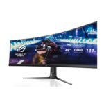 ⁦شاشة الألعاب المنحنية اسوس روج ستريكس موديل XG49VQ فائقة الاتساع بحجم 49 انش, معدل تحديث 144 هيرتز, زمن الاستجابة 4 ملي ثانيه اتش دي ار 400 مع خاصية الفري سينك و بانل VA - اسود⁩ - الصورة ⁦2⁩