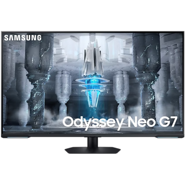 شاشة سامسونج Odyssey Neo G7 للألعاب 43 بوصة مسطّحة – دقة 4K، HDMI 2.1، معدل تحديث 144Hz، زمن استجابة 1ms – موديل LS43CG700NMXUE