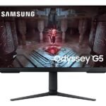 شاشة سامسونج أوديسي G5 S27CG510E مقاس 27 بوصة WQHD، معدل تحديث 165 هرتز، زمن استجابة 1 مللي ثانية، FreeSync، شاشة مسطحة VA للألعاب - أسود