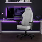 ⁦كرسي الألعاب AndaSeat Luna Series مع مسند قدم – قماش رمادي⁩ - الصورة ⁦7⁩