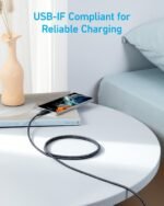 Anker 322 USB-C to USB-C Cable 60W Braided (1.8m/6ft) -Black A81F6H11 - Level UpAnkerCharging Cable194644115746