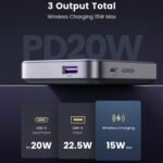 ⁦UGREEN 10000mAhPD-20W Magnetic Wireless 15W Power Bank (Space Gray) (LY)  PB206⁩ - الصورة ⁦8⁩