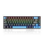 كيبورد العاب ميكانيكي سلكي Skylion K68 RGB - أسود وأزرق - مفتاح أزرق