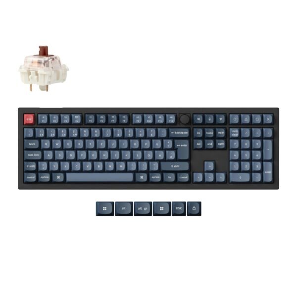 لوحة مفاتيح Keychron V6 Max ميكانيكية مخصصة لاسلكية مع دعم QMK بتخطيط ISO