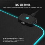 ⁦CORSAIR MM700 RGB Extended 3XL Cloth
Gaming Mouse Pad / Desk Mat - Black⁩ - الصورة ⁦3⁩