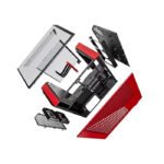 ⁦هايتي كيس كمبيوتر واي ٦٠ تصميم حجرتين زجاج بانورامي ايه تي اكس مع ٣ مراوح - أسود أحمر⁩ - الصورة ⁦3⁩