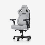 كرسي الألعاب AndaSeat Kaiser 4 الجديد بقماش الكتّان مع مساند ذراع 6D – مقاس XL – لون رمادي Ash