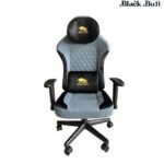 Gaming Chair With Molded Headrest Up & Down - Fabric ,Blue- Black By Black Bull