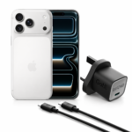 Apple iPhone 17 Pro Max 12GB RAM 6.9" - ESIM 512 Silver With RAVPower PD20W Wall Charger + USB C to USB C Cable BLACK