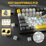 ⁦لوحة مفاتيح ميكانيكية ATTACK SHARK X820 Ultra Tri-Mode 75% Gasket - Star Black Moon Light + Shark Switch⁩ - الصورة ⁦6⁩