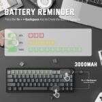 ⁦لوحة مفاتيح ميكانيكية لاسلكية ATTACK SHARK X66 60% مع أغطية مفاتيح PBT مطبوعة جانبيًا - Gradient Black Moon Light⁩ - الصورة ⁦2⁩