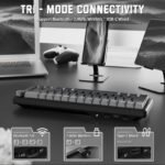⁦لوحة مفاتيح ميكانيكية لاسلكية ATTACK SHARK X66 60% مع أغطية مفاتيح PBT مطبوعة جانبيًا - Gradient Black Moon Light⁩ - الصورة ⁦7⁩