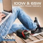 ⁦بروميت بطارية عالية السعة بسعة 80000 مللي أمبير مع شحن فائق السرعة بقدرة 100 واط • شحن سريع بقدرة 100 واط • منفذ شحن سريع الإصدار الثالث - أسود⁩ - الصورة ⁦3⁩