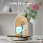⁦بروميت مصباح إل إي دي متعدد الوظائف ٣ في ١ مع مكبر صوت بلوتوث وشاحن لاسلكي بقدرة ١٥ واط - أبيض⁩ - الصورة ⁦5⁩