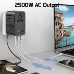 ⁦بروميت محول سفر GaN بقدرة 70 واط مع كابل USB-C مدمج قابل للسحب - أسود⁩ - الصورة ⁦4⁩