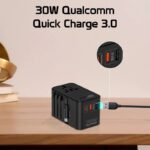 ⁦بروميت محول سفر GaN بقدرة 70 واط مع كابل USB-C مدمج قابل للسحب - أسود⁩ - الصورة ⁦5⁩