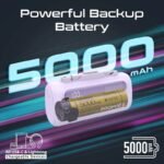 ⁦بروميت باور بانك ألترا كومباكت بسعة 5000 مللي أمبير مع شحن سريع وموصلات قابلة للطي مزدوجة من نوع يو إس بي سي ولايتنينج مع شاحن لساعة آبل - بنفسجي⁩ - الصورة ⁦2⁩