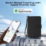 ⁦بروميت حافظة جواز سفر جلدية نحيفة مضادة للفقد مع حماية آر إف آي دي وتتبع ذكي - أزرق⁩ - الصورة ⁦6⁩