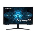 شاشة سامسونج Odyssey G7 منحنية للألعاب – دقة 2K، معدل تحديث 240Hz، زمن استجابة 1ms، دعم HDR600، تقنية QLED، دعم NVIDIA G-SYNC وAMD FreeSync – موديل LC27G75TQSMXUE