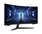⁦شاشة سامسونج أوديسي G55T برو للألعاب، مقاس 34 بوصة، بدقة WQHD 2K (3440 × 1440)، ومعدل تحديث 165 هرتز، وزمن استجابة 1 مللي ثانية، ولوحة VA منحنية - أسود LC34G55TWWMXUE⁩ - الصورة ⁦9⁩
