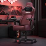 ⁦كرسي الألعاب AndaSeat New Kaiser 4 مع مساند ذراع 6D – جلد PVC فاخر – مقاس كبير (L) – لون خمري كلاسيكي⁩ - الصورة ⁦3⁩