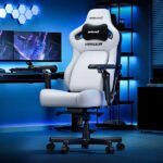 ⁦كرسي الألعاب AndaSeat Kaiser 4 XL – جلد PVC فاخر – أبيض⁩ - الصورة ⁦2⁩