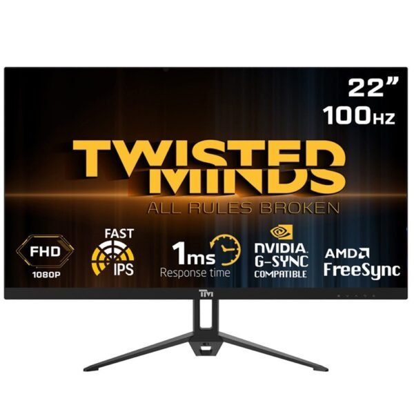 Twisted Minds TM22FHD100IPS 22" FHD IPS, 100Hz, 1ms Gaming Monitor - Black - Level UpTwisted MindsGaming Monitor781930689175