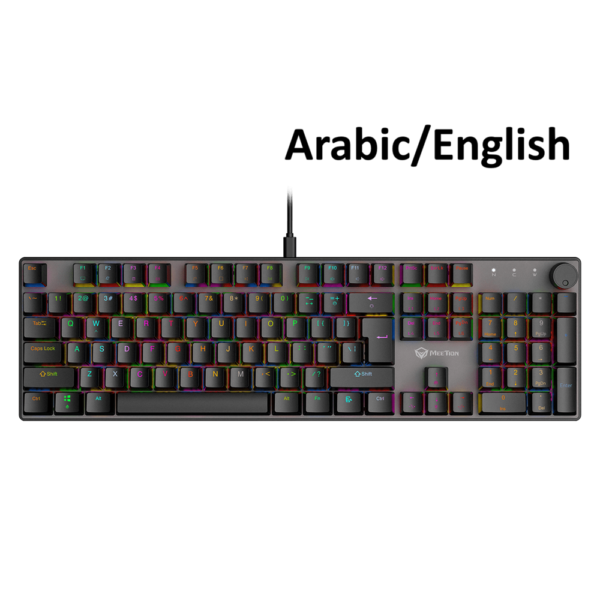 MeeTion MK009 Pro Hot-swap Mechanical Gaming RGB Keyboard, Red Switch – Arabic English