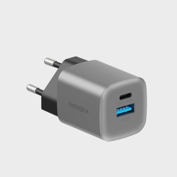شاحن حائط Energea AMPCHARGE GAN35، 1C1A PD/PPS/QC3.0، بقوة 35 واط (المملكة المتحدة) - لون رمادي معدني