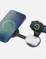 شاحن Energea ALUMAG TRIO 2، 3 في 1 قابل للطي بتقنية QI2.2، مصنوع من الألومنيوم، لاسلكي، 25 واط - لون رمادي معدني - Image 3