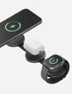 شاحن Energea ALUMAG TRIO اللاسلكي القابل للطي 3 في 1 بتقنية QI2، مصنوع من الألومنيوم، بقوة 15 واط - أزرق - Image 4