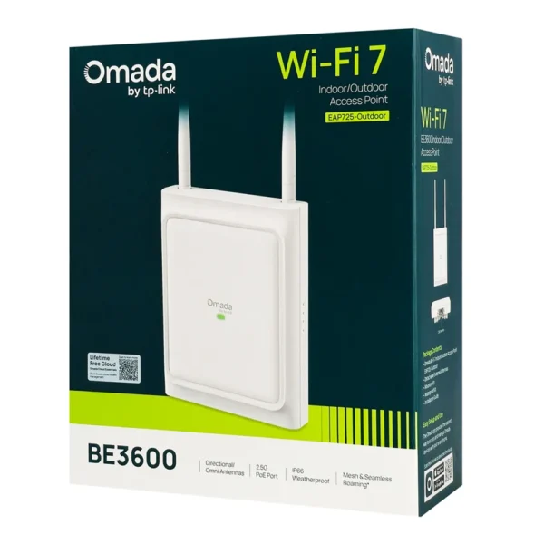 TP-Link EAP725-Outdoor Omada BE3600 Indoor/Outdoor Wi-Fi 7 Access Point with Directional/Omnidirectional Antennas