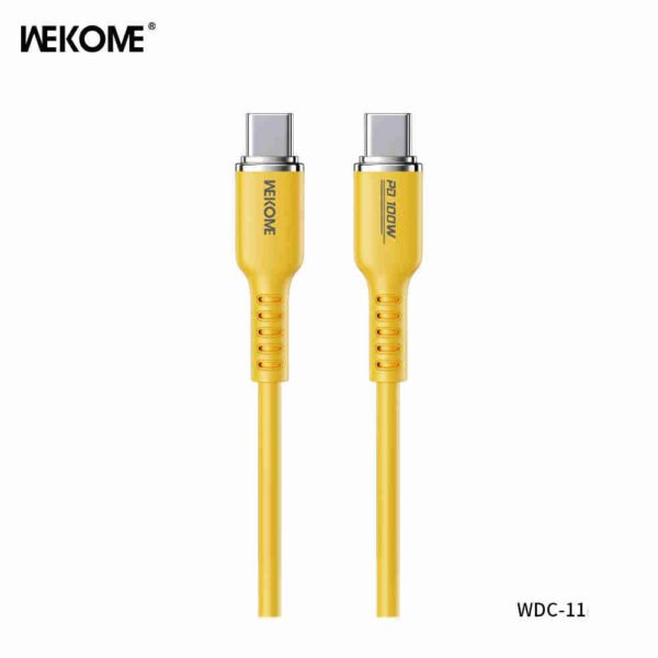 كيبل بيانات WEKOME WDC-11 Tint II Series من السيليكون الأصلي 100 واط تايب سي إلى تايب سي